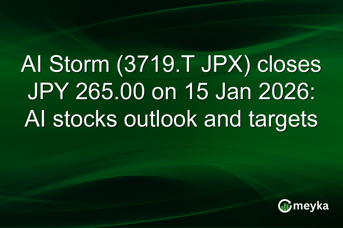 AI Storm (3719.T JPX) closes JPY 265.00 on 15 Jan 2026: AI stocks outlook and targets