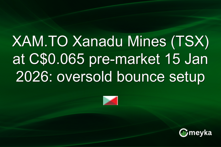 XAM.TO Xanadu Mines (TSX) at C$0.065 pre-market 15 Jan 2026: oversold bounce setup