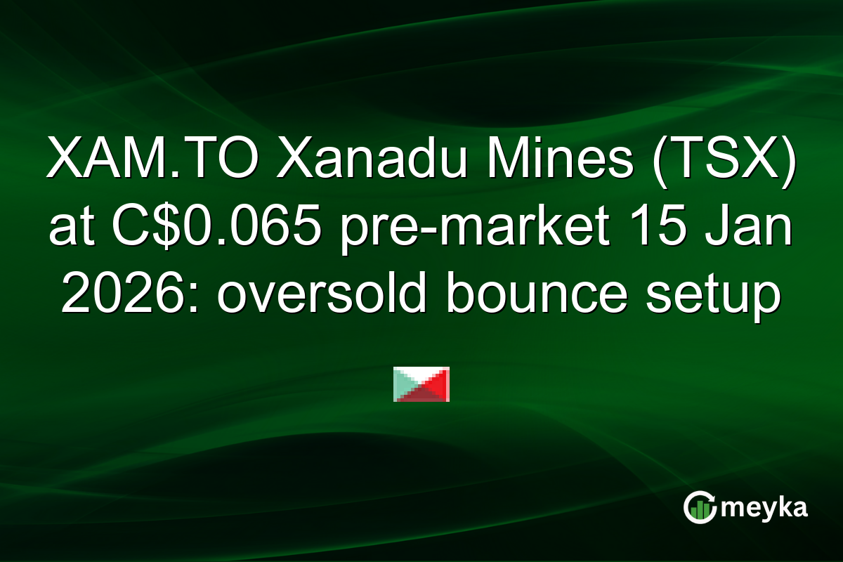 XAM.TO Xanadu Mines (TSX) at C$0.065 pre-market 15 Jan 2026: oversold bounce setup