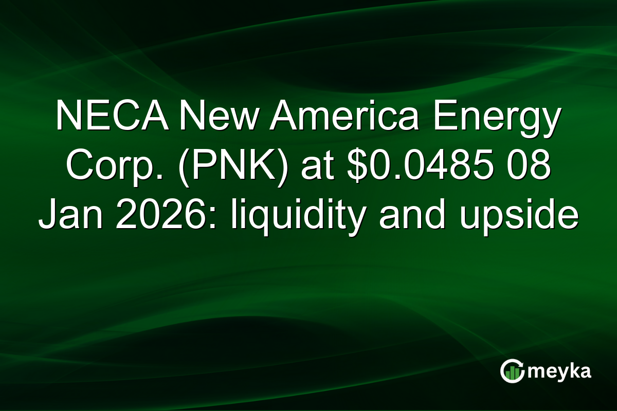 NECA New America Energy Corp. (PNK) at $0.0485 08 Jan 2026: liquidity and upside
