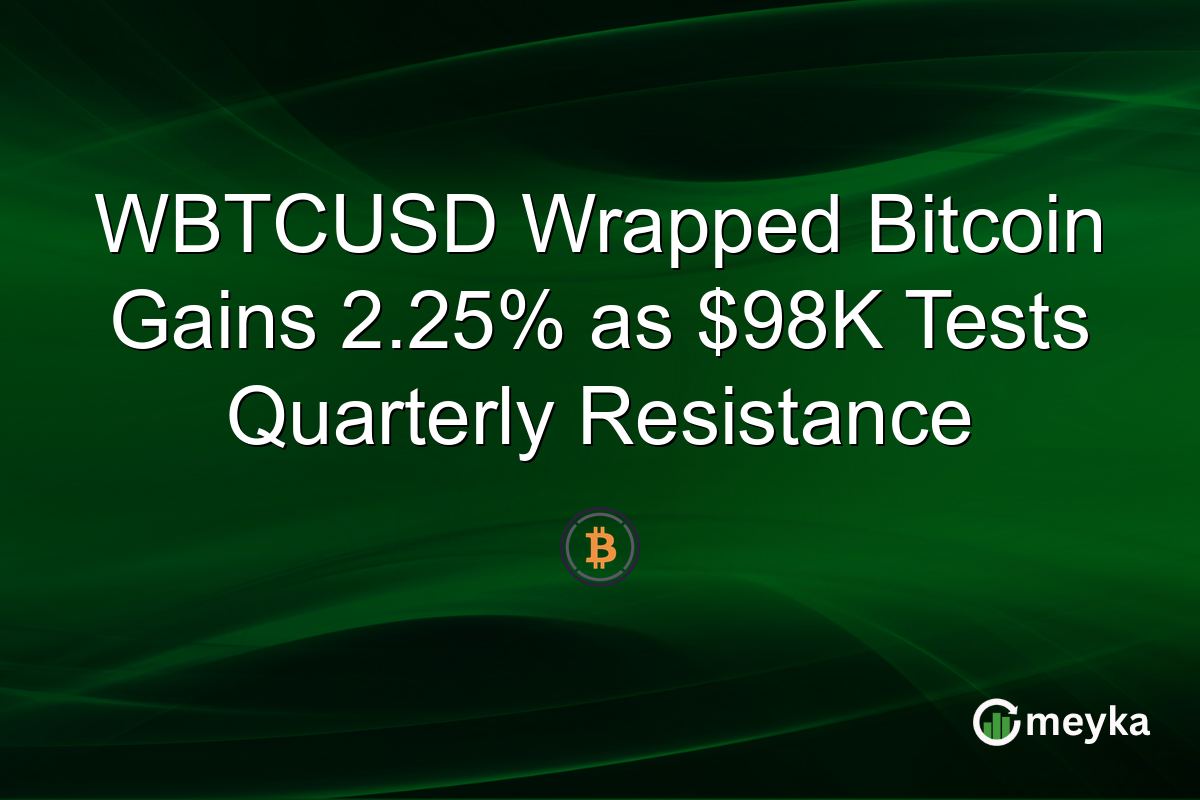 WBTCUSD Wrapped Bitcoin Gains 2.25% as $98K Tests Quarterly Resistance