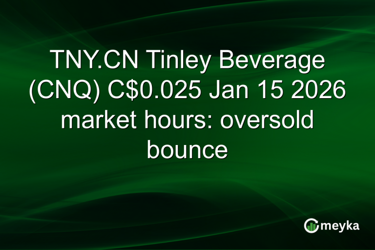 TNY.CN Tinley Beverage (CNQ) C$0.025 Jan 15 2026 market hours: oversold bounce