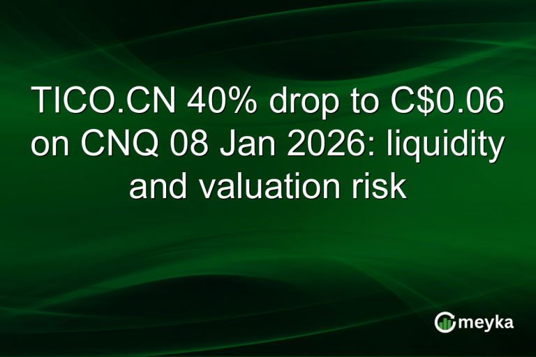 TICO.CN 40% drop to C$0.06 on CNQ 08 Jan 2026: liquidity and valuation risk