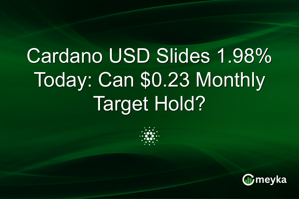 Cardano USD Slides 1.98% Today: Can $0.23 Monthly Target Hold?