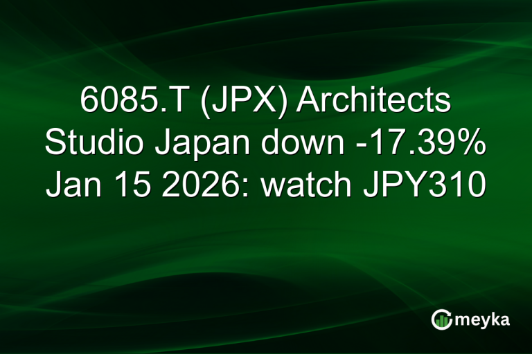 6085.T (JPX) Architects Studio Japan down -17.39% Jan 15 2026: watch JPY310