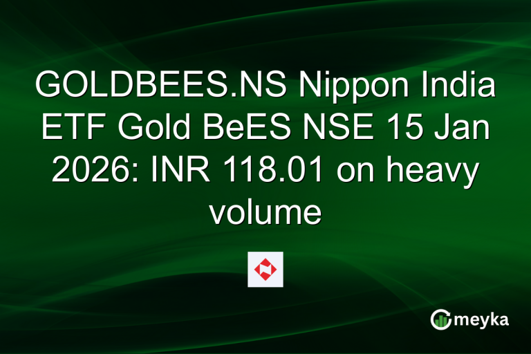 GOLDBEES.NS Nippon India ETF Gold BeES NSE 15 Jan 2026: INR 118.01 on heavy volume