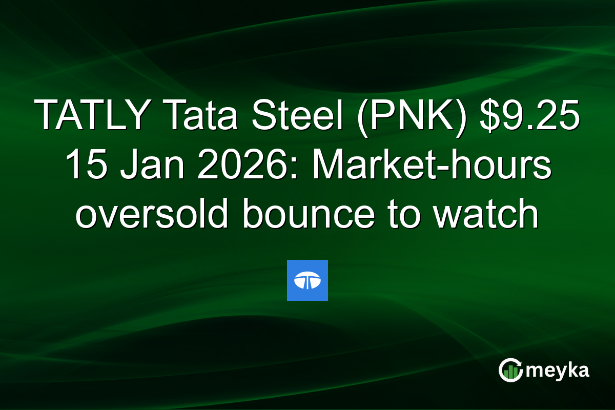 TATLY Tata Steel (PNK) $9.25 15 Jan 2026: Market-hours oversold bounce to watch