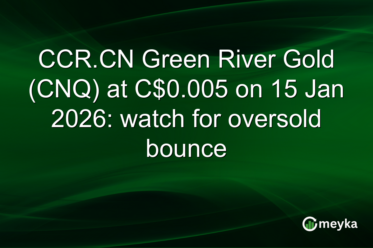 CCR.CN Green River Gold (CNQ) at C$0.005 on 15 Jan 2026: watch for oversold bounce