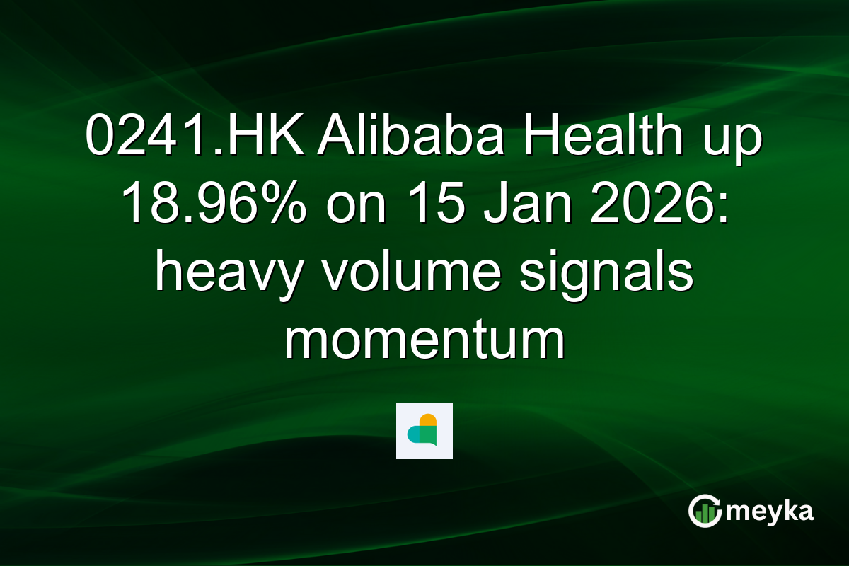 0241.HK Alibaba Health up 18.96% on 15 Jan 2026: heavy volume signals momentum