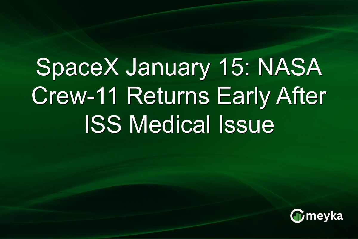 SpaceX January 15: NASA Crew-11 Returns Early After ISS Medical Issue