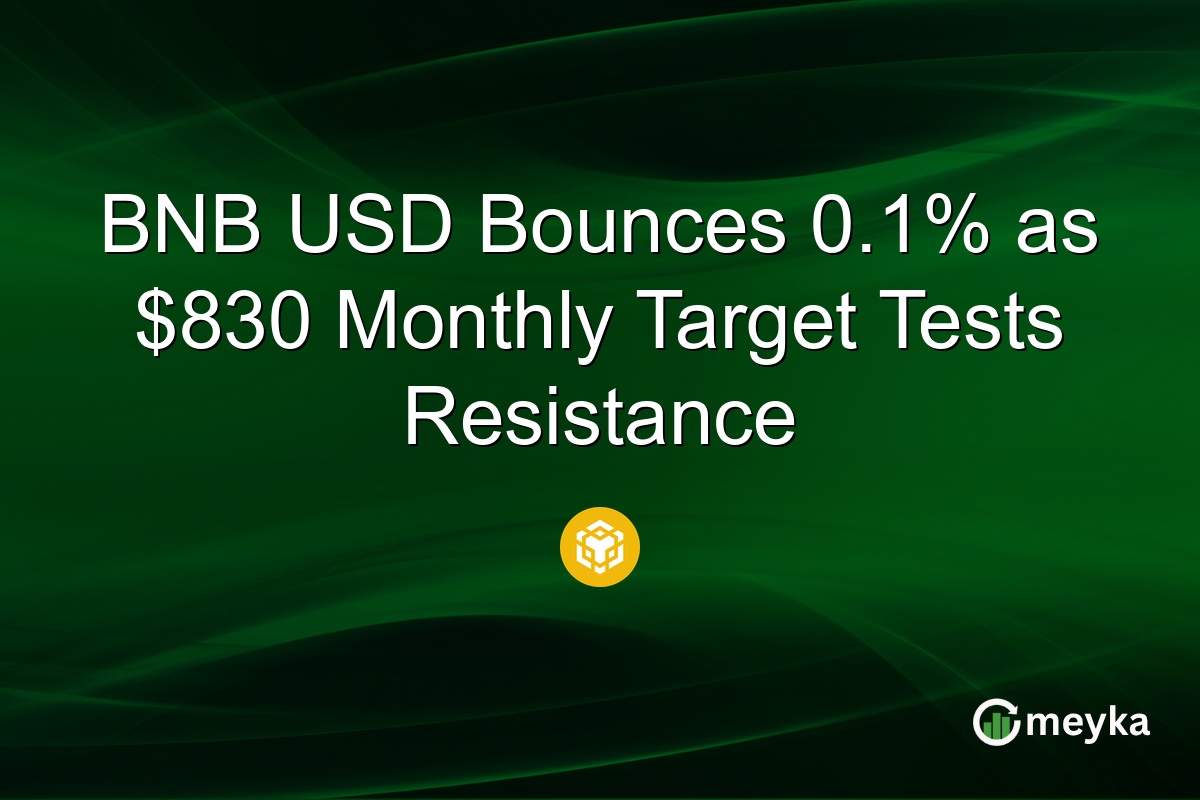 BNB USD Bounces 0.1% as $830 Monthly Target Tests Resistance