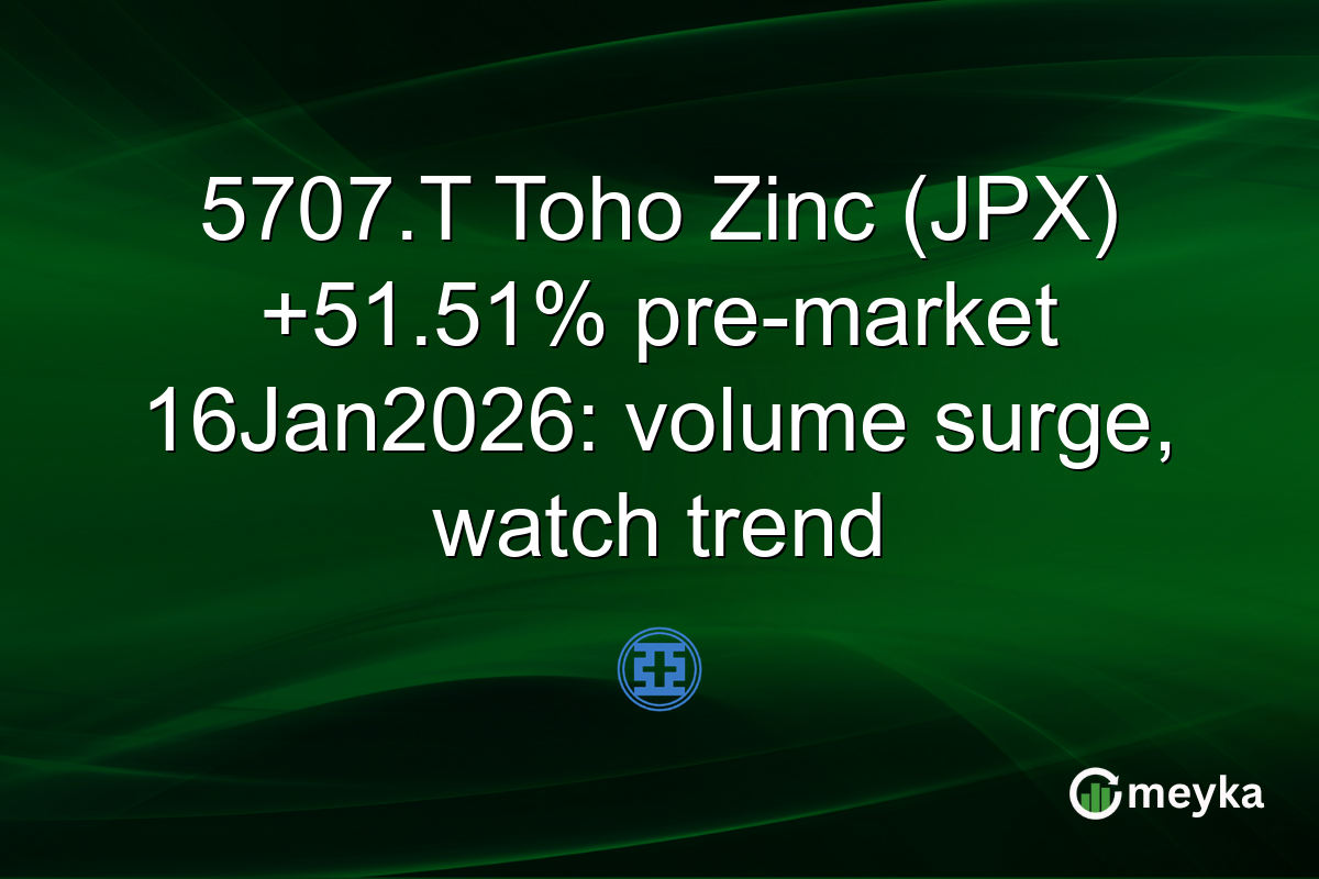 5707.T Toho Zinc (JPX) +51.51% pre-market 16Jan2026: volume surge, watch trend
