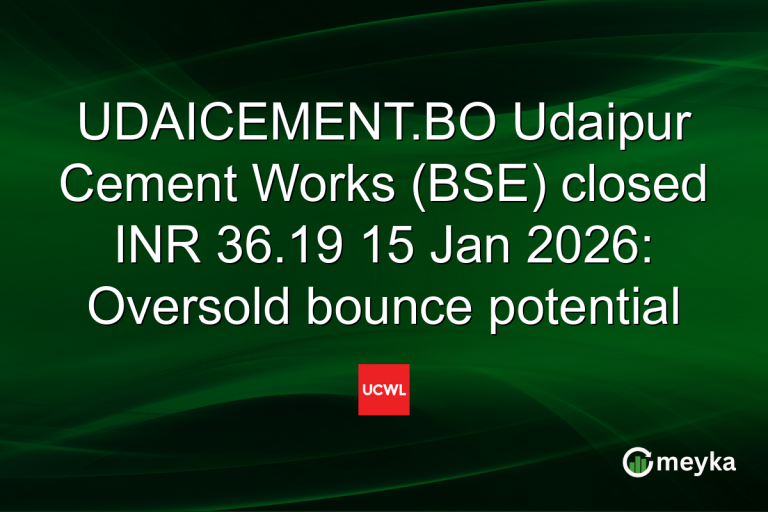 UDAICEMENT.BO Udaipur Cement Works (BSE) closed INR 36.19 15 Jan 2026: Oversold bounce potential