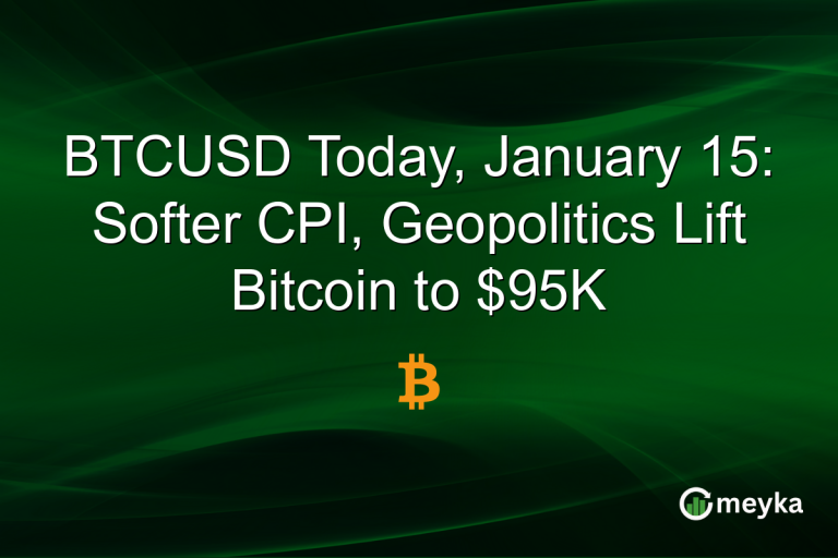 BTCUSD Today, January 15: Softer CPI, Geopolitics Lift Bitcoin to $95K