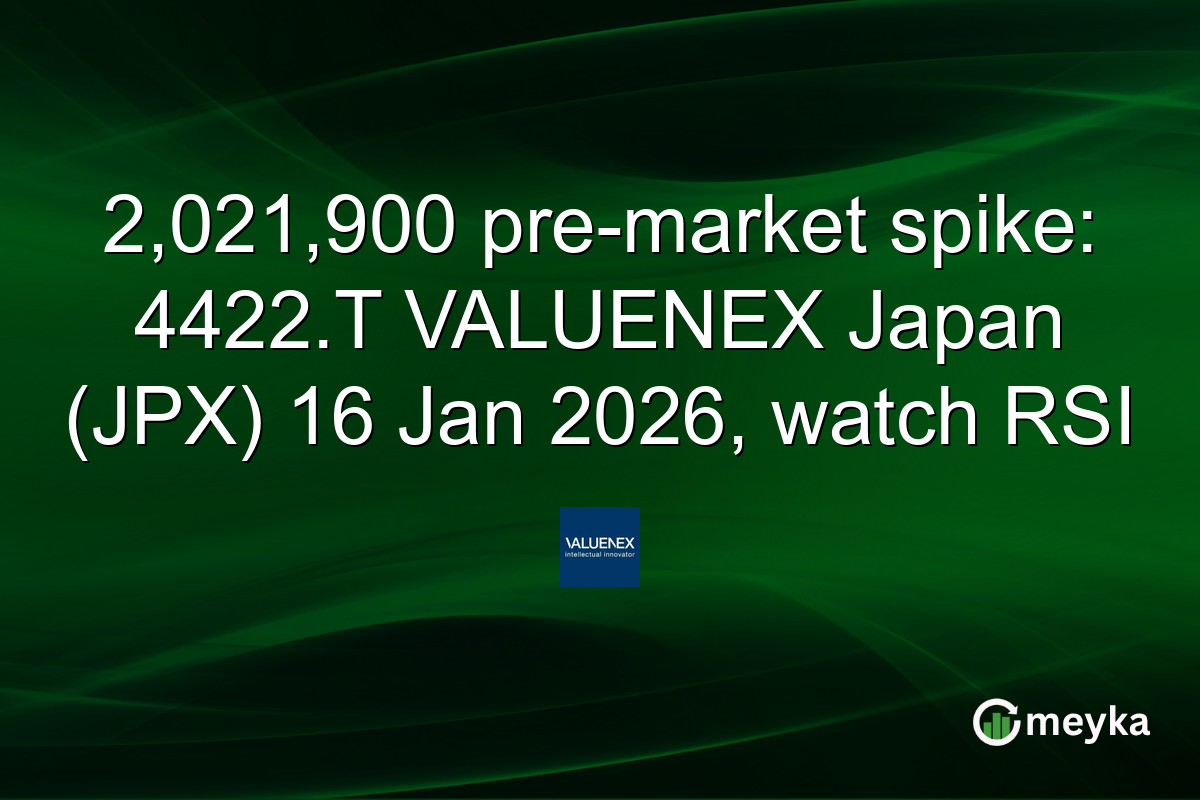 2,021,900 pre-market spike: 4422.T VALUENEX Japan (JPX) 16 Jan 2026, watch RSI