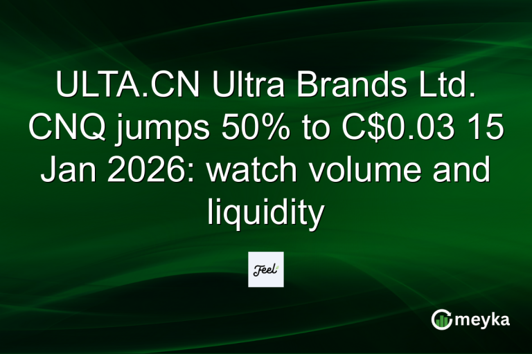 ULTA.CN Ultra Brands Ltd. CNQ jumps 50% to C$0.03 15 Jan 2026: watch volume and liquidity