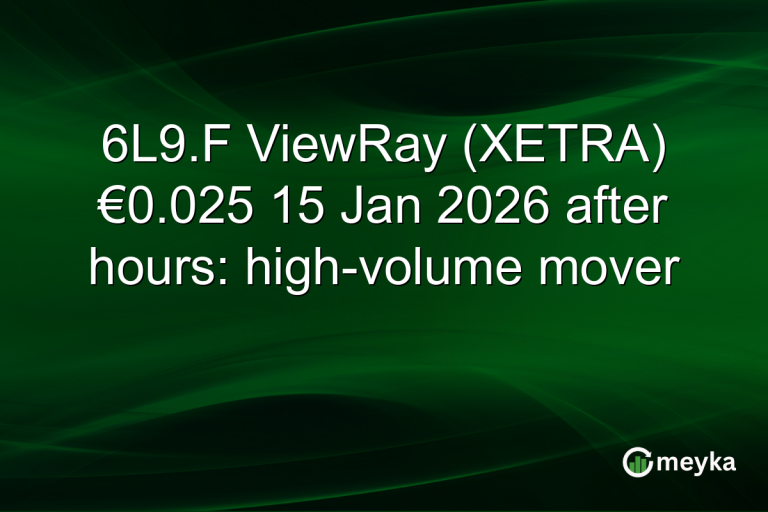6L9.F ViewRay (XETRA) €0.025 15 Jan 2026 after hours: high-volume mover