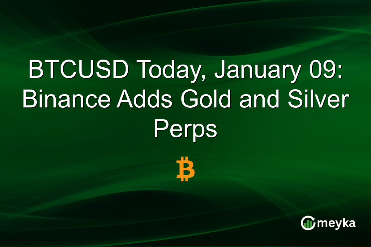 BTCUSD Today, January 09: Binance Adds Gold and Silver Perps