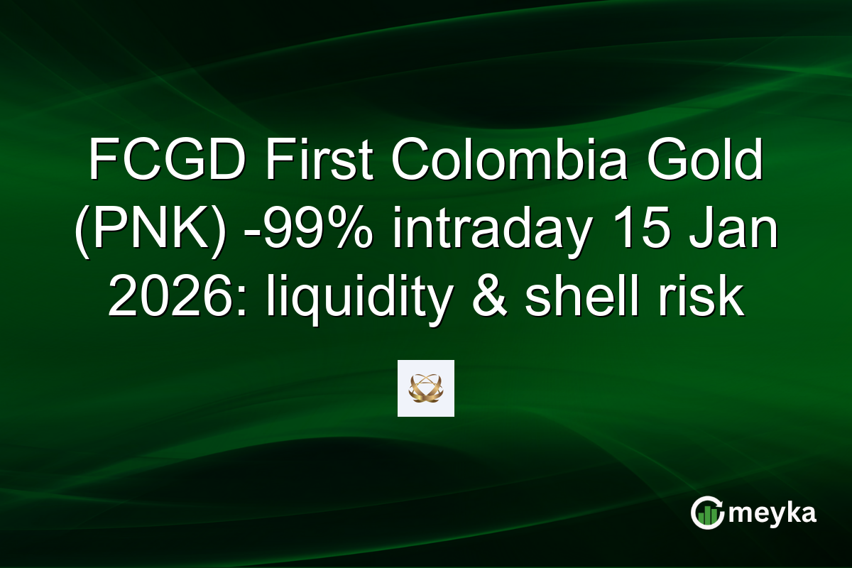 FCGD First Colombia Gold (PNK) -99% intraday 15 Jan 2026: liquidity & shell risk
