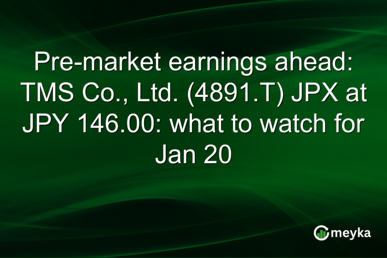 Pre-market earnings ahead: TMS Co., Ltd. (4891.T) JPX at JPY 146.00: what to watch for Jan 20