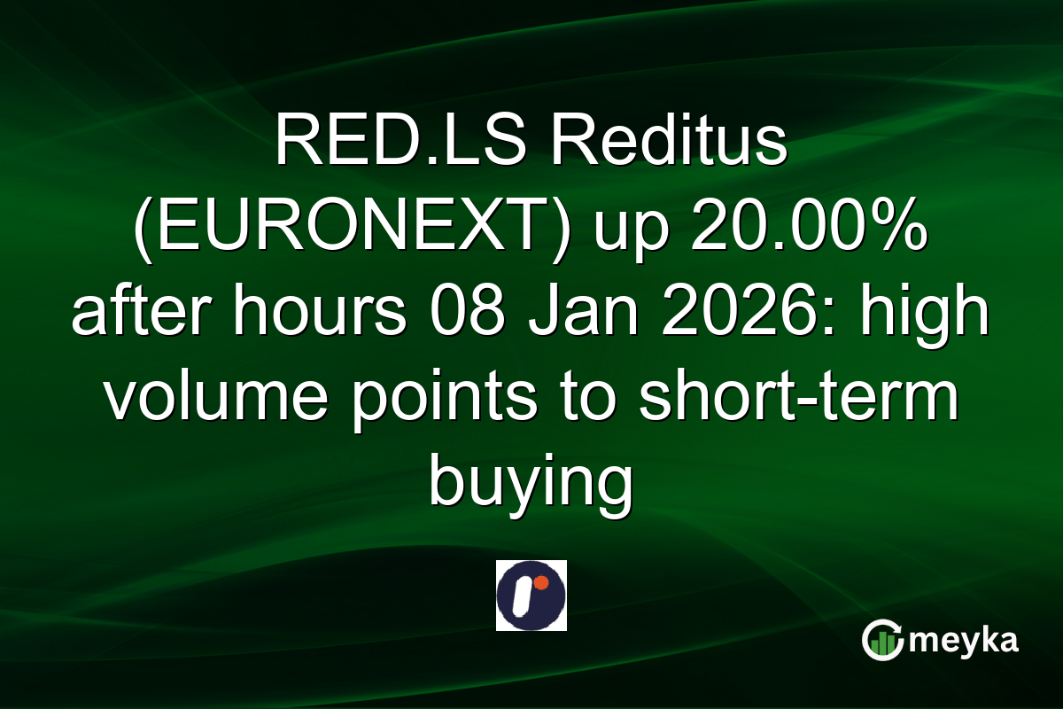 RED.LS Reditus (EURONEXT) up 20.00% after hours 08 Jan 2026: high volume points to short-term buying