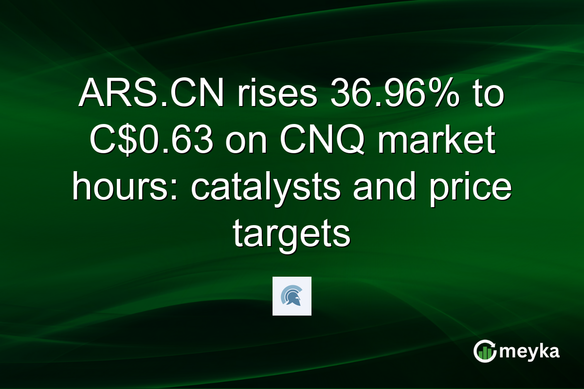 ARS.CN rises 36.96% to C$0.63 on CNQ market hours: catalysts and price targets