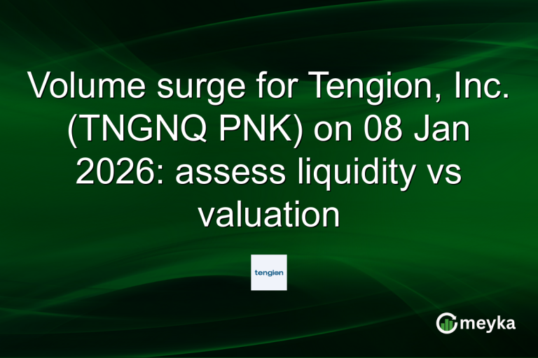 Volume surge for Tengion, Inc. (TNGNQ PNK) on 08 Jan 2026: assess liquidity vs valuation