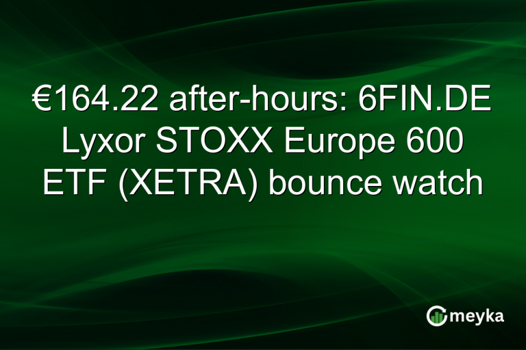 €164.22 after-hours: 6FIN.DE Lyxor STOXX Europe 600 ETF (XETRA) bounce watch