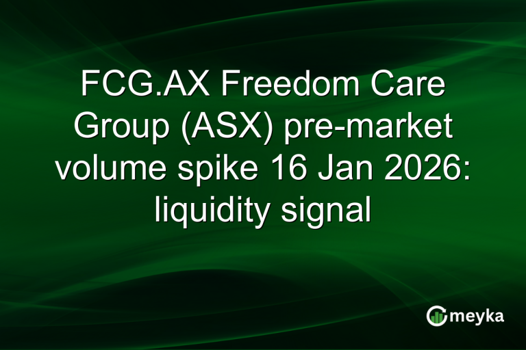 FCG.AX Freedom Care Group (ASX) pre-market volume spike 16 Jan 2026: liquidity signal