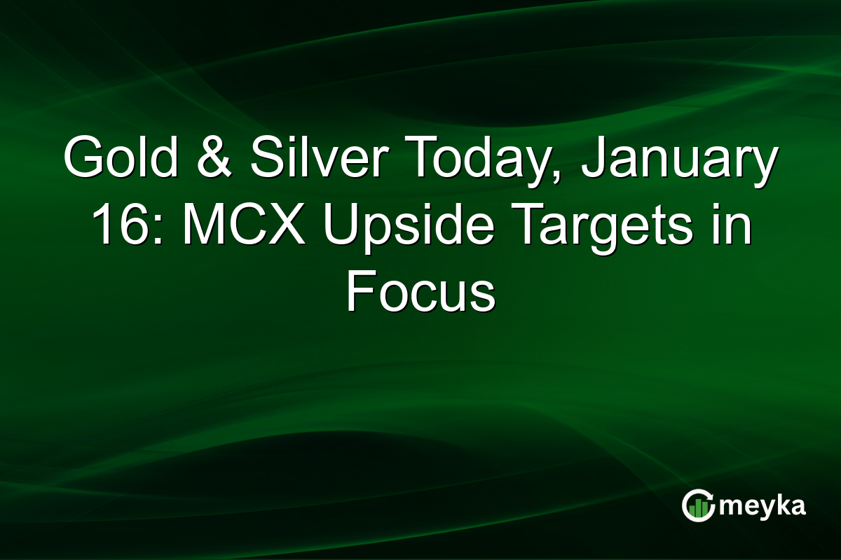 Gold & Silver Today, January 16: MCX Upside Targets in Focus