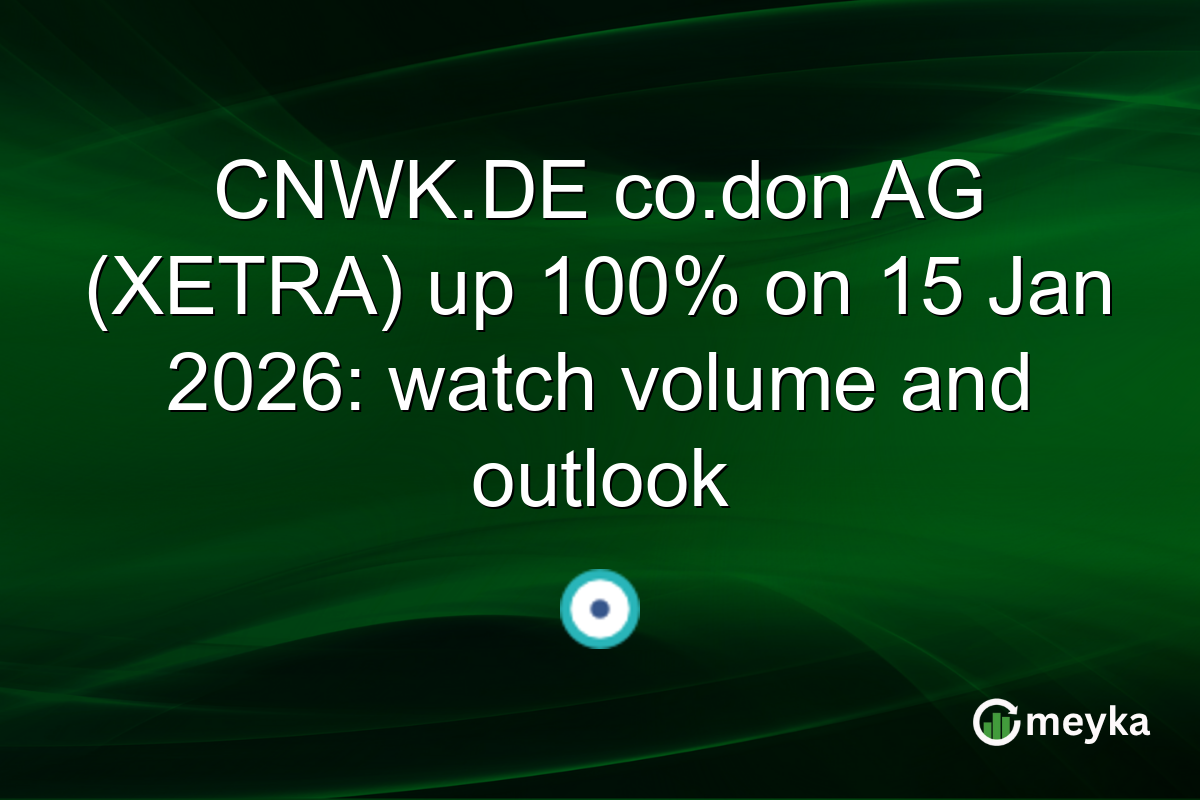 CNWK.DE co.don AG (XETRA) up 100% on 15 Jan 2026: watch volume and outlook