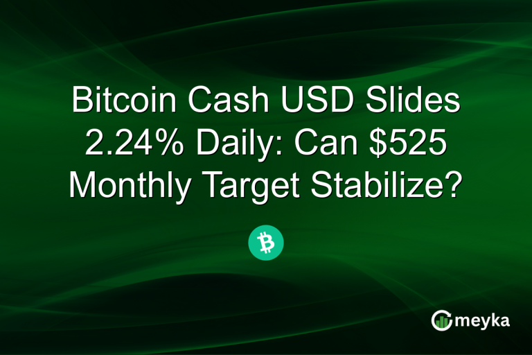 Bitcoin Cash USD Slides 2.24% Daily: Can $525 Monthly Target Stabilize?