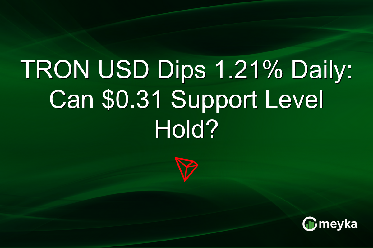 TRON USD Dips 1.21% Daily: Can $0.31 Support Level Hold?
