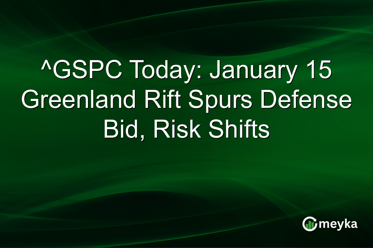 ^GSPC Today: January 15 Greenland Rift Spurs Defense Bid, Risk Shifts
