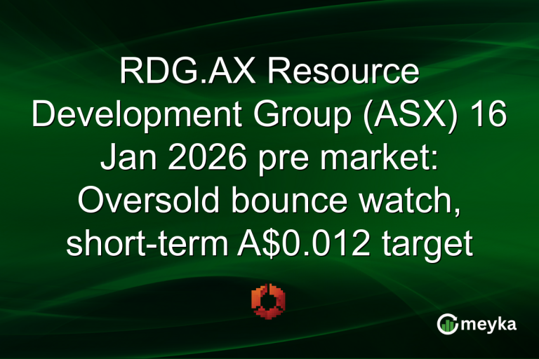 RDG.AX Resource Development Group (ASX) 16 Jan 2026 pre market: Oversold bounce watch, short-term A$0.012 target