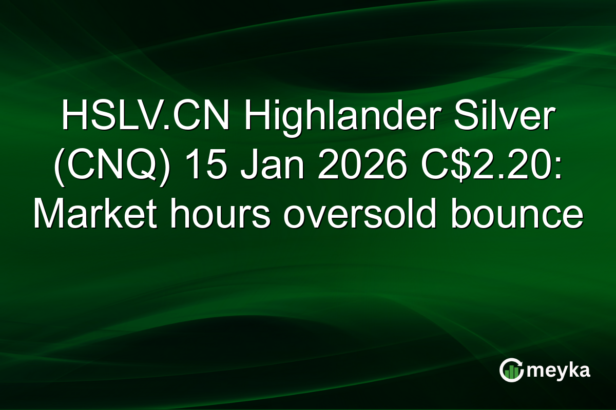 HSLV.CN Highlander Silver (CNQ) 15 Jan 2026 C$2.20: Market hours oversold bounce