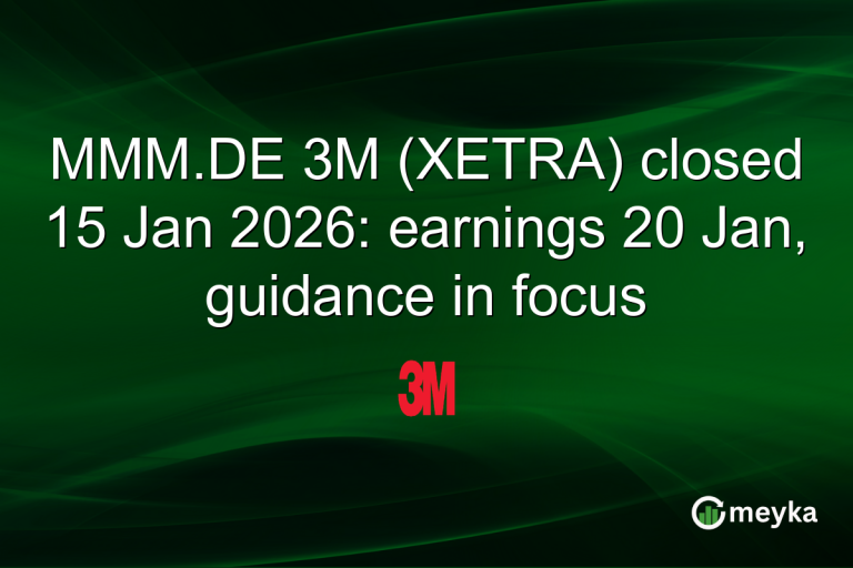 MMM.DE 3M (XETRA) closed 15 Jan 2026: earnings 20 Jan, guidance in focus