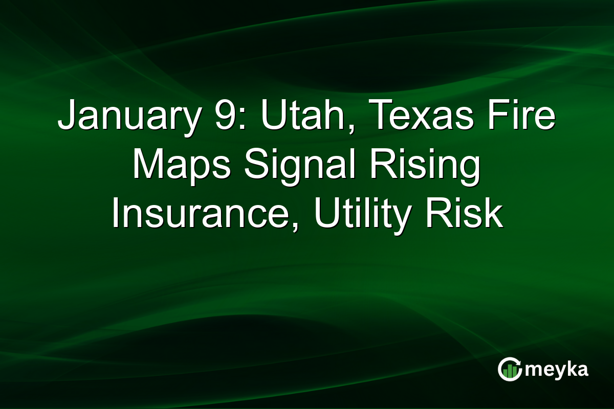 January 9: Utah, Texas Fire Maps Signal Rising Insurance, Utility Risk