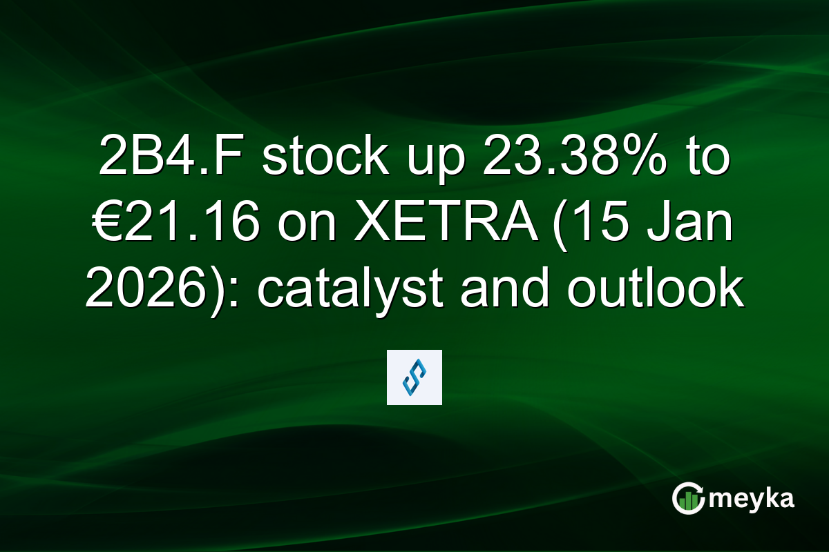 2B4.F stock up 23.38% to €21.16 on XETRA (15 Jan 2026): catalyst and outlook