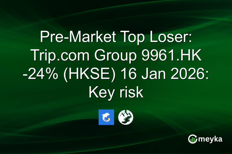 Pre-Market Top Loser: Trip.com Group 9961.HK -24% (HKSE) 16 Jan 2026: Key risk