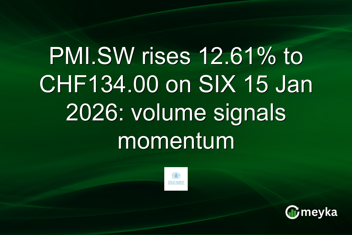 PMI.SW rises 12.61% to CHF134.00 on SIX 15 Jan 2026: volume signals momentum