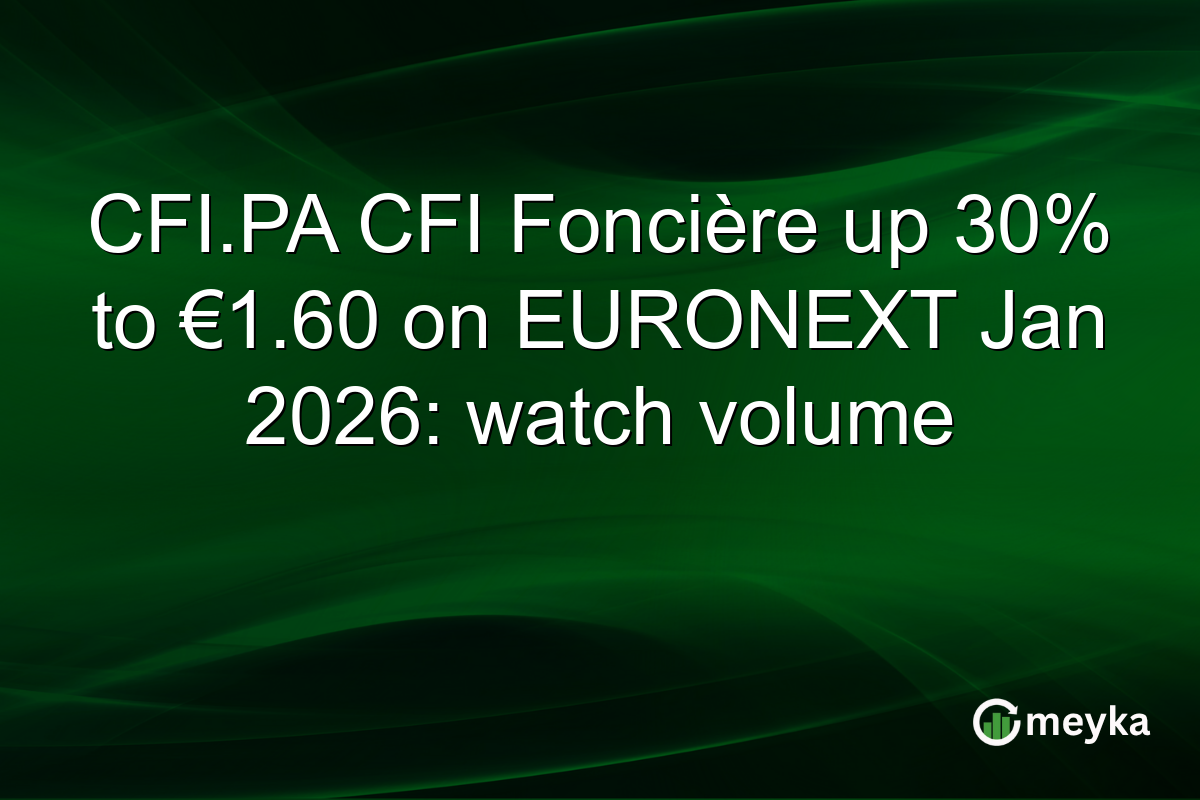CFI.PA CFI Foncière up 30% to €1.60 on EURONEXT Jan 2026: watch volume