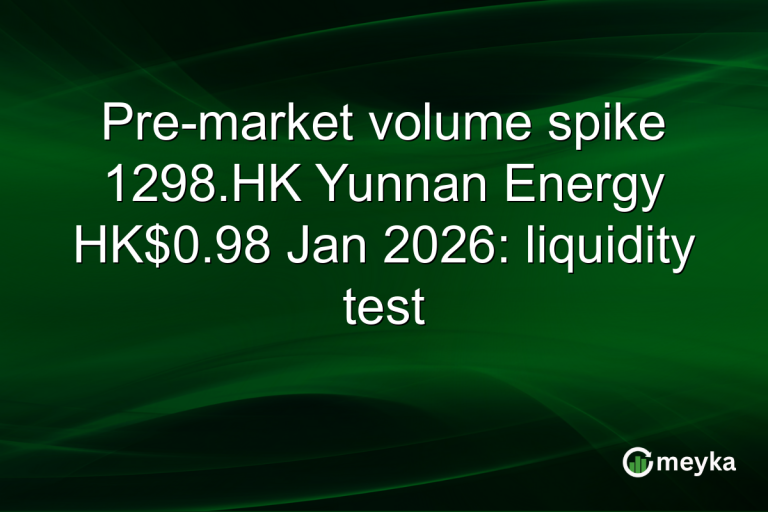Pre-market volume spike 1298.HK Yunnan Energy HK$0.98 Jan 2026: liquidity test