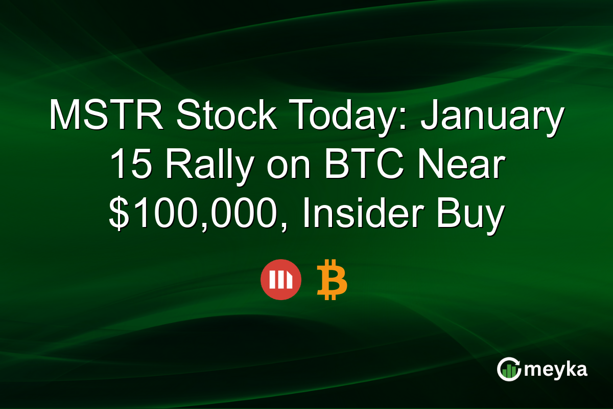 MSTR Stock Today: January 15 Rally on BTC Near $100,000, Insider Buy