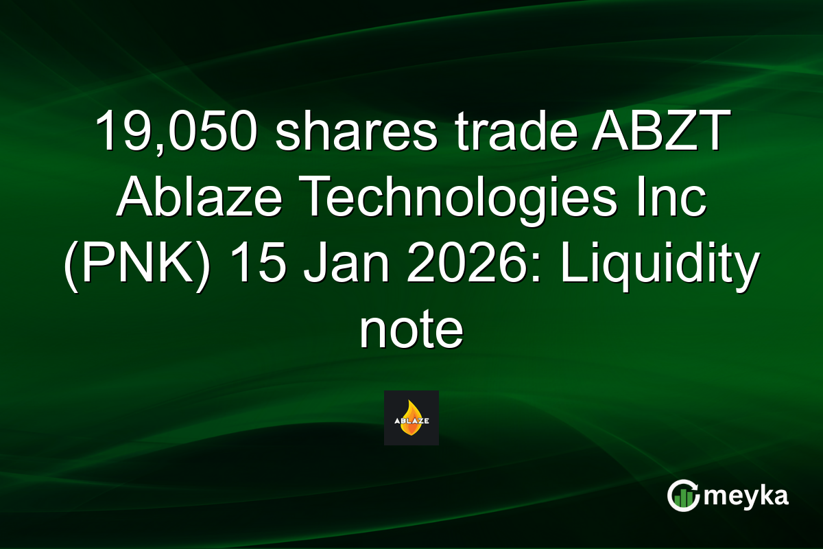 19,050 shares trade ABZT Ablaze Technologies Inc (PNK) 15 Jan 2026: Liquidity note