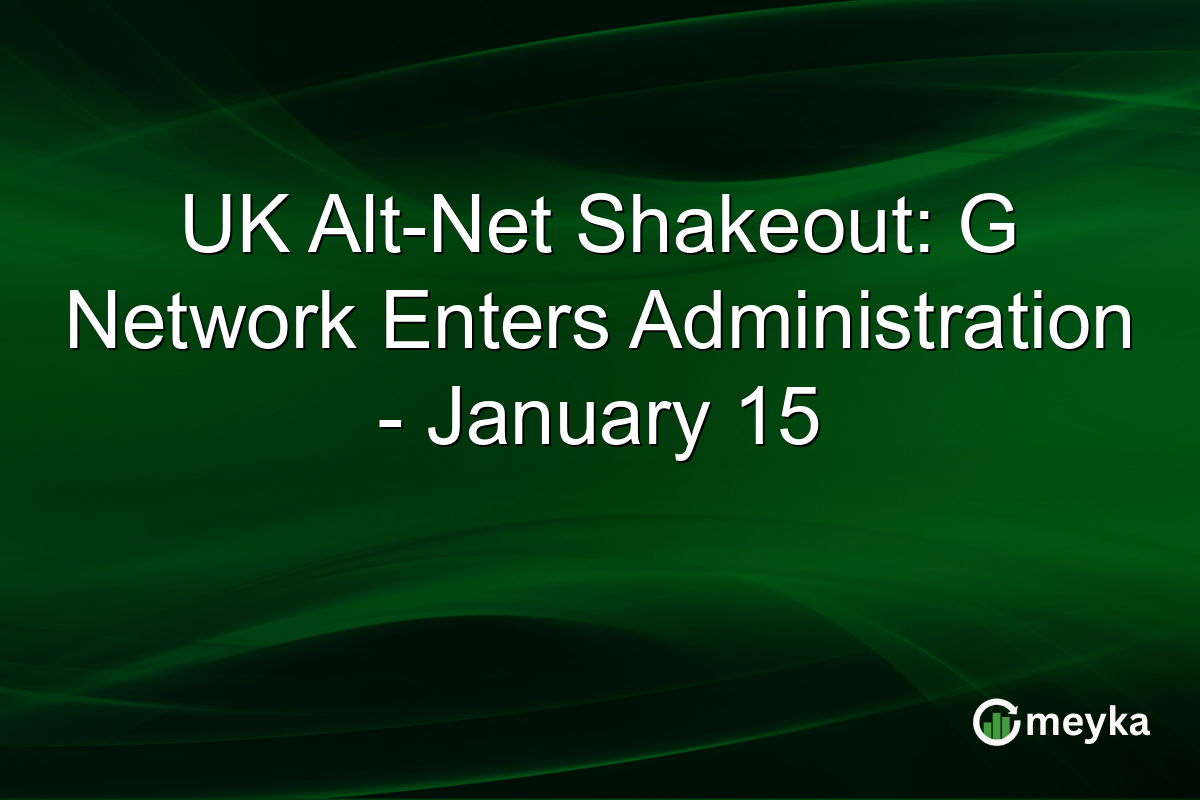 UK Alt-Net Shakeout: G Network Enters Administration - January 15