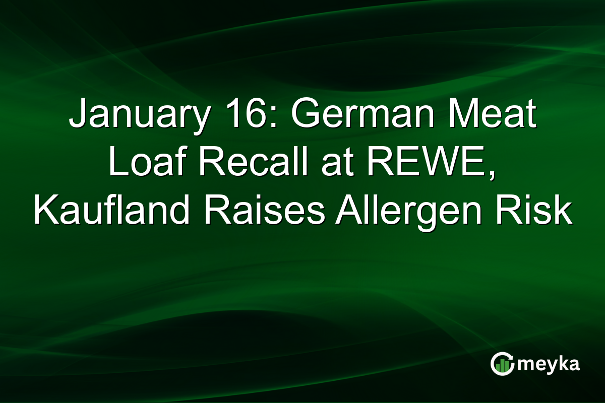 January 16: German Meat Loaf Recall at REWE, Kaufland Raises Allergen Risk