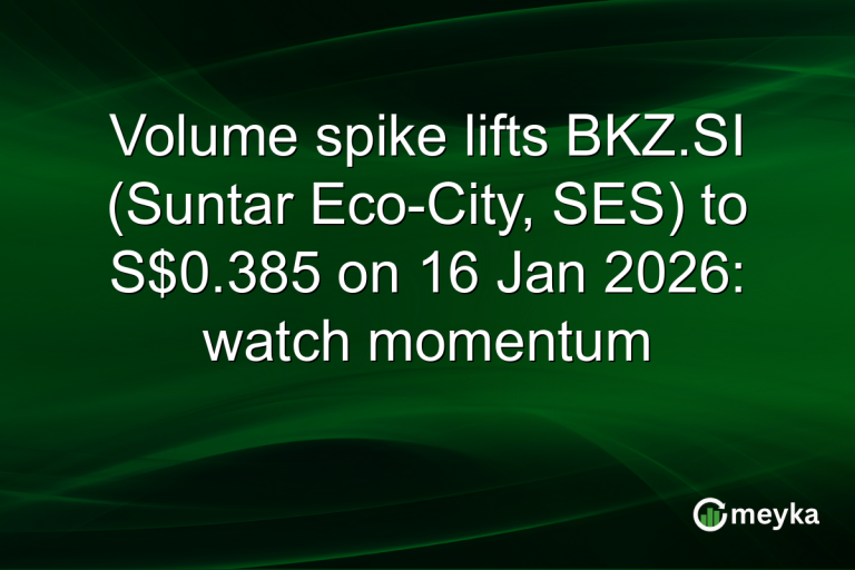 Volume spike lifts BKZ.SI (Suntar Eco-City, SES) to S$0.385 on 16 Jan 2026: watch momentum