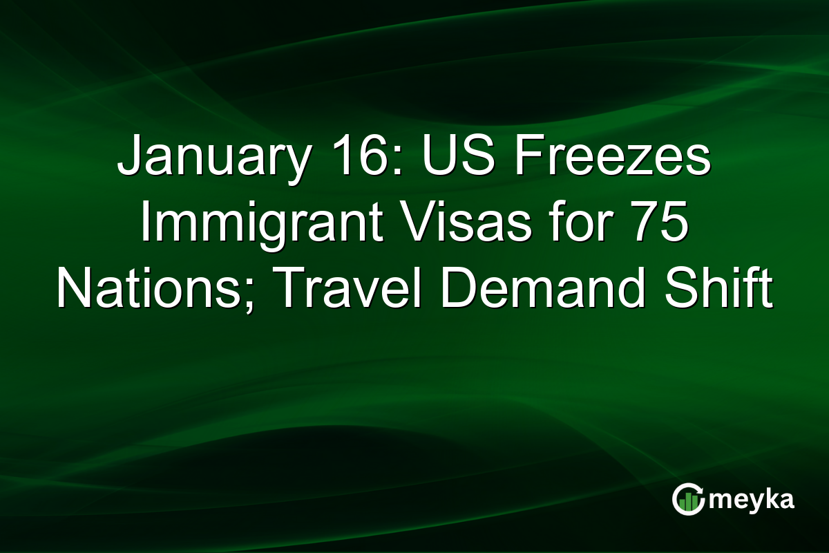 January 16: US Freezes Immigrant Visas for 75 Nations; Travel Demand Shift