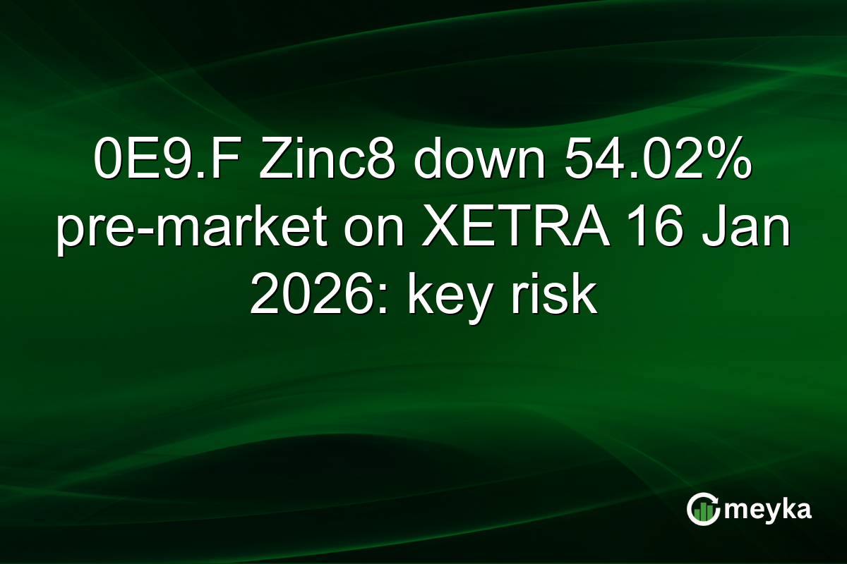 0E9.F Zinc8 down 54.02% pre-market on XETRA 16 Jan 2026: key risk